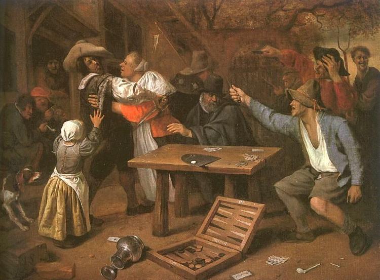 Jan Steen Card Players Quarreling Sweden oil painting art